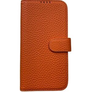 Orange Pebbled Faux Leather Wallet Phone‎ Case Folio Credit Card ID Holder